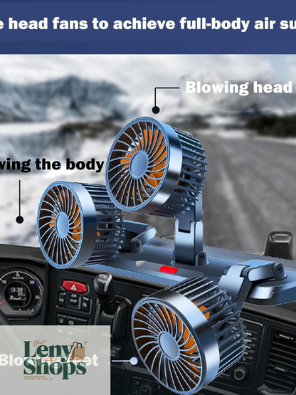 Ventilador 360 Auto Camioneta 12v Triple Con Base Giratorio